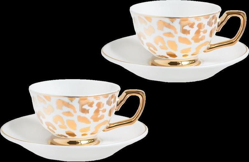 Gold Leopar 2 li Kahve Fincanı