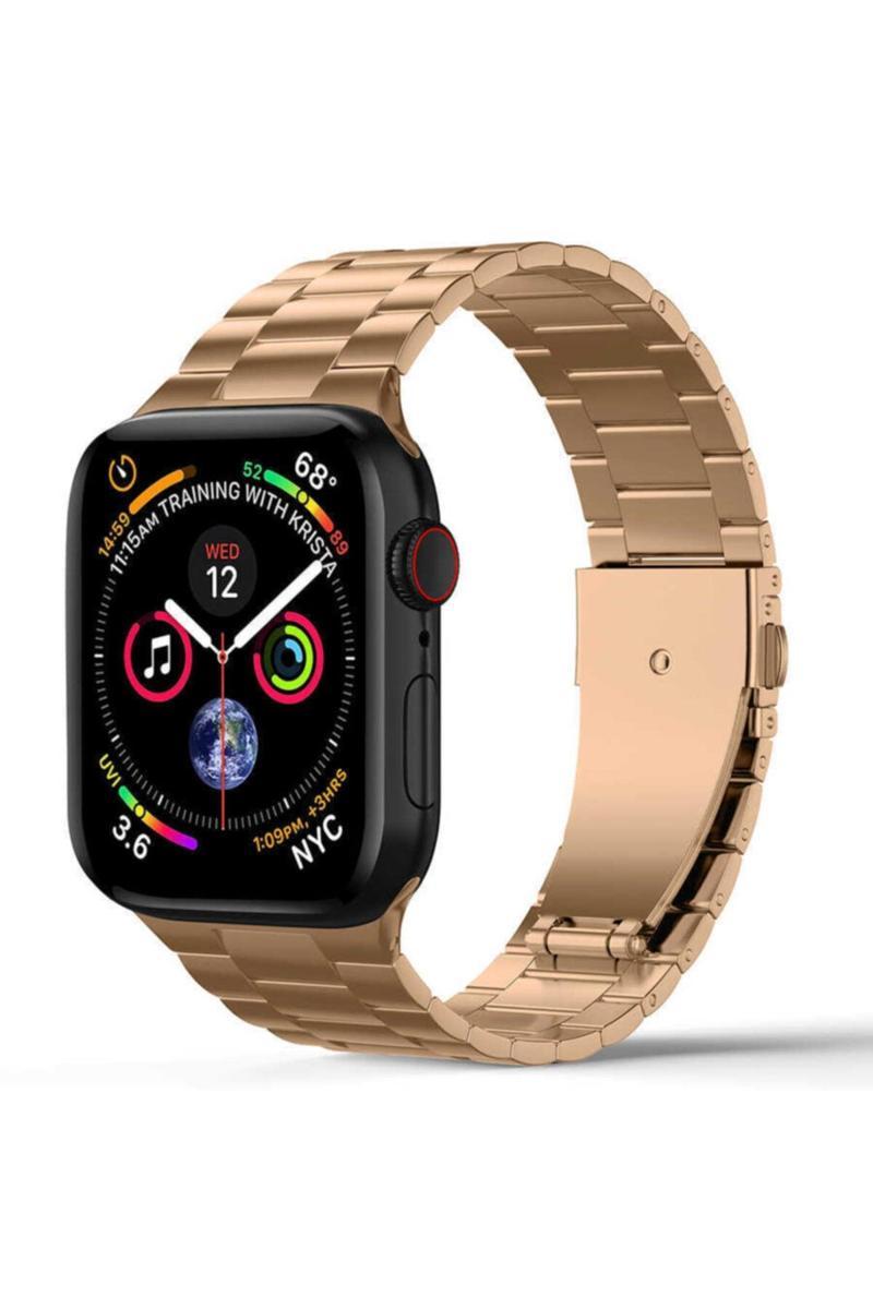 KZY İletişim Apple Watch Uyumlu 40mm Klipsli Metal Kordon - Gold