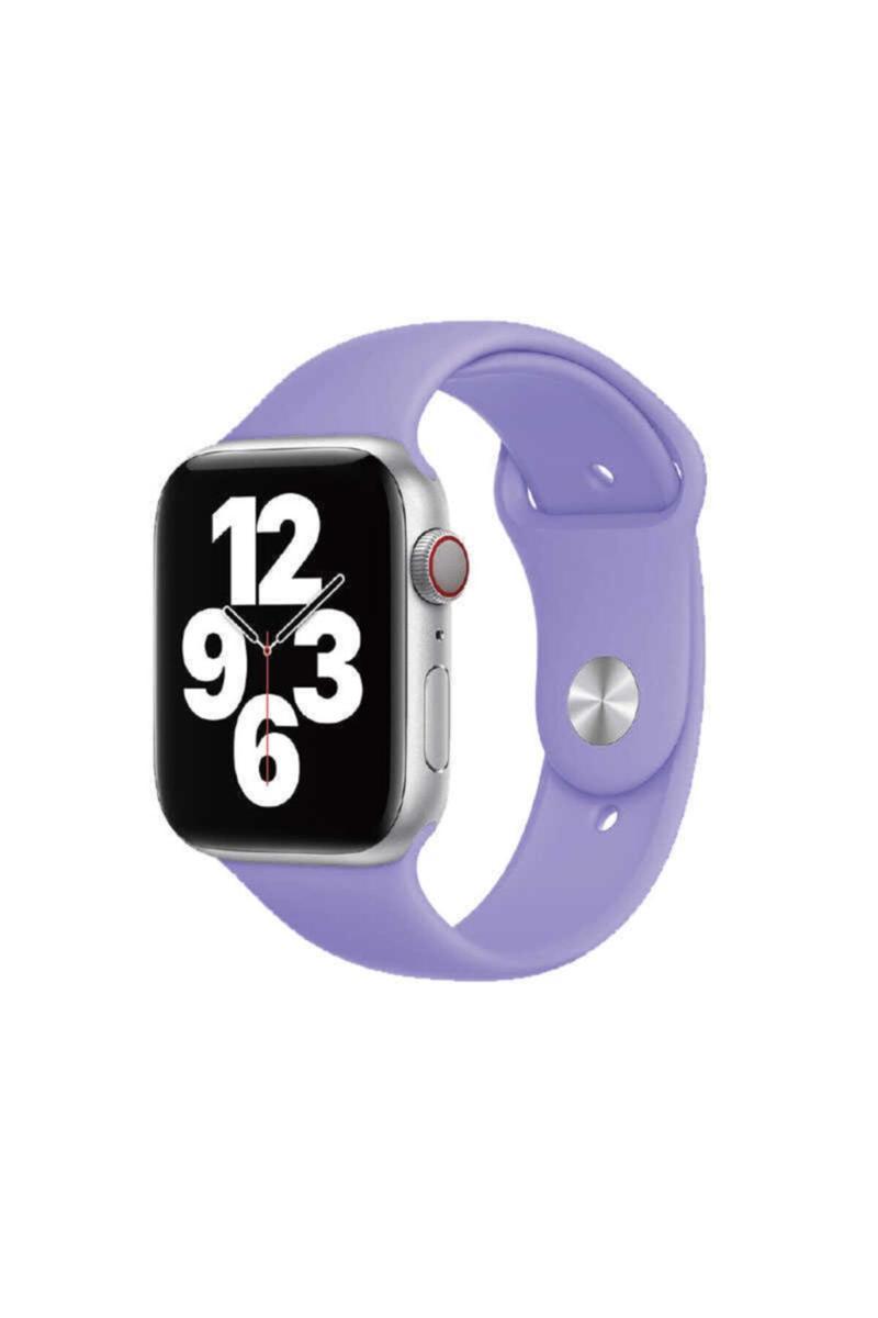 KZY İletişim Apple Watch Uyumlu 44MM Sport Band Silikon Kordon - Lila