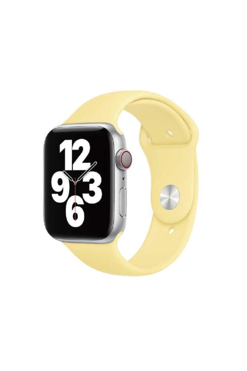 KZY İletişim Apple Watch Uyumlu 44MM Sport Band Silikon Kordon - Sarı