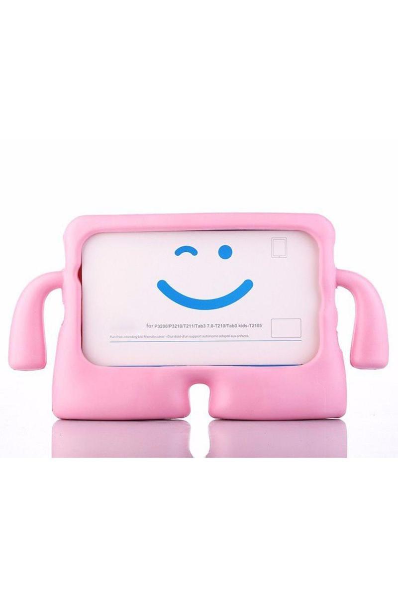 KZY İletişim Apple iPad 2 Renkli Tutacaklı Stantlı Silikon Çocuk Tablet Kılıfı - Pembe