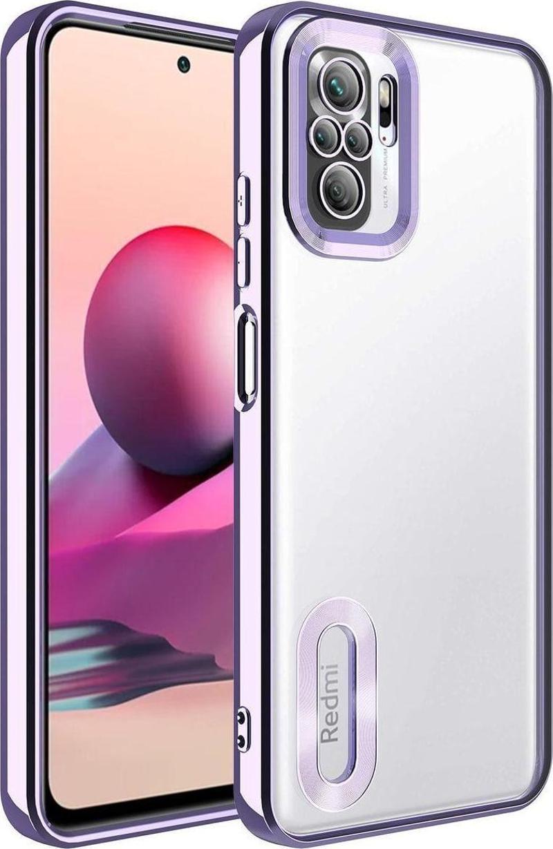 Xiaomi Redmi Note 10 / 10s Uyumlu Logo Detaylı Kenarları Renkli Kamera Korumalı Luxury Omega Kılıf