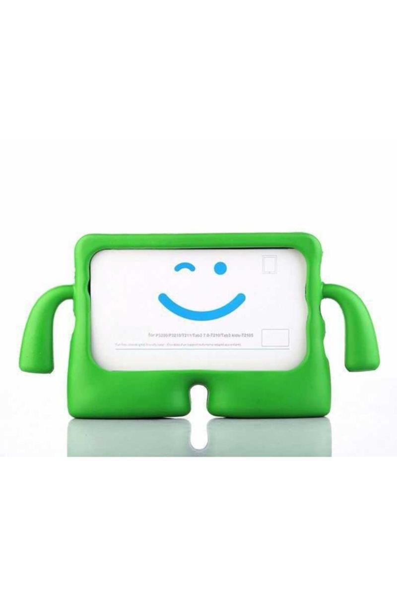 KZY İletişim Apple iPad 2 Renkli Tutacaklı Stantlı Silikon Çocuk Tablet Kılıfı - Yeşil