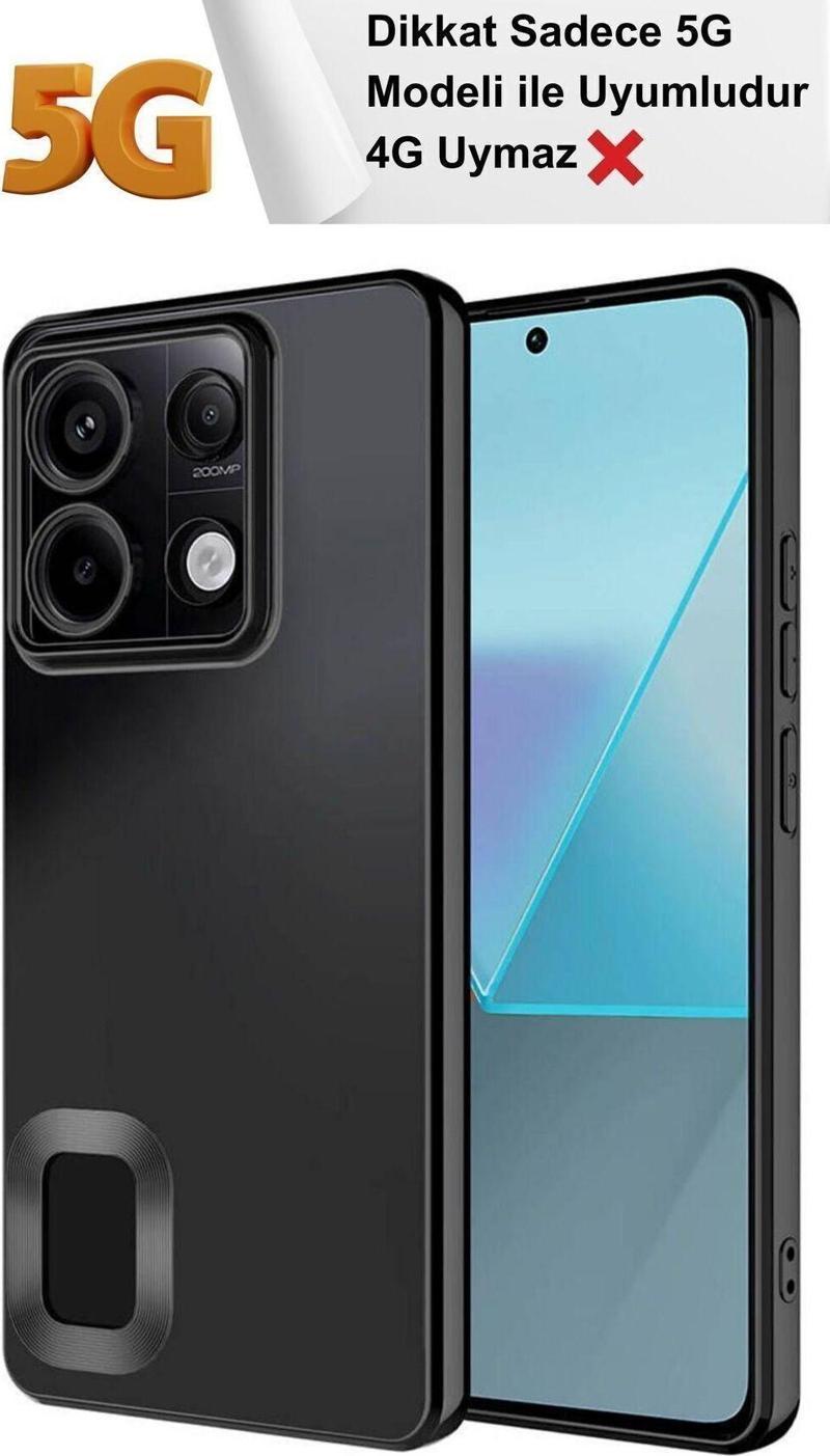 Xiaomi Redmi Note 13 Pro (5G) Kamera Korumalı Arkası Şeffaf Kenarları Renkli Logo Gösteren Omega