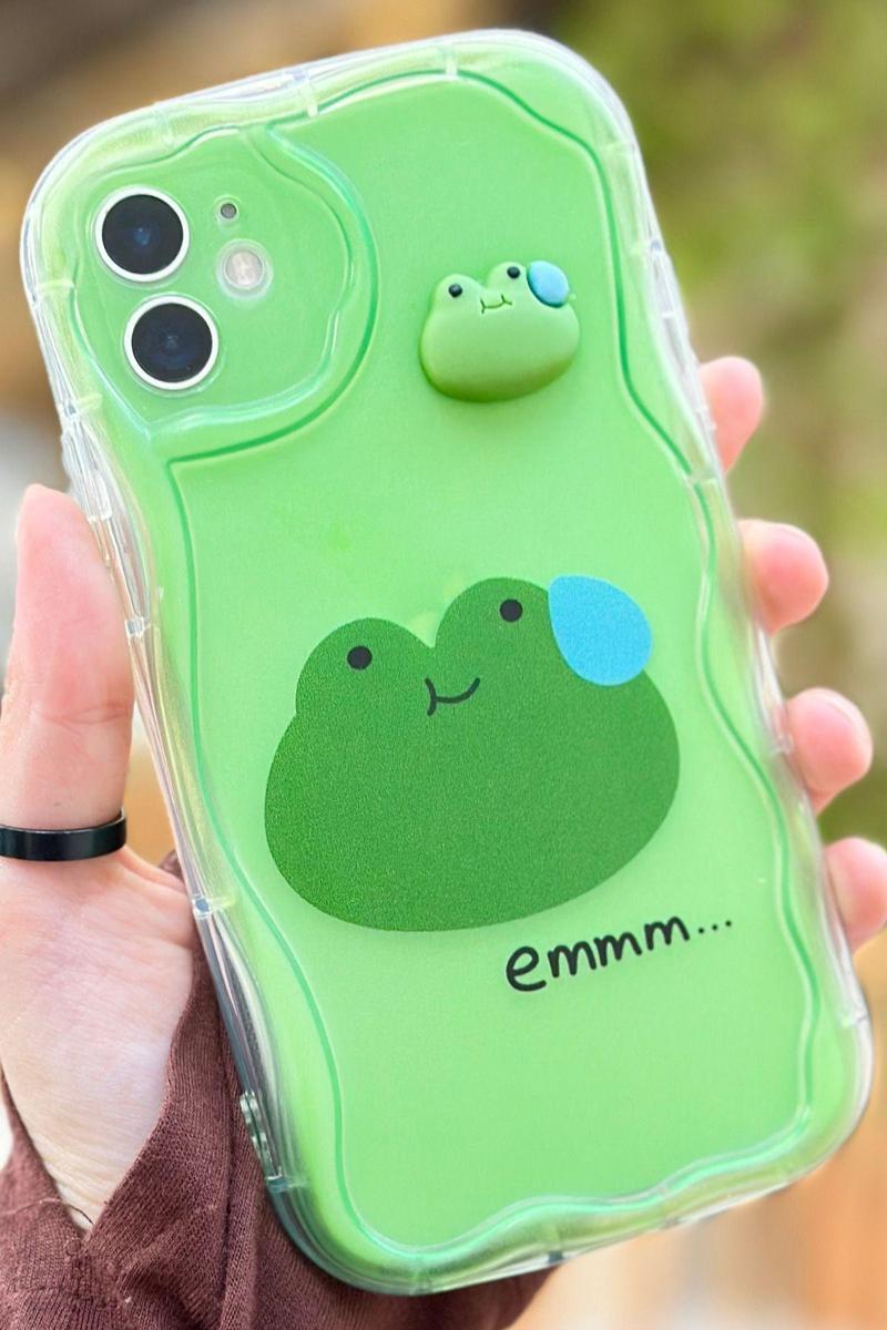 iPhone 11 Sevimli Kurbağa Desenli Kamera Korumalı Tatlı Şirin Cuddly Kılıf