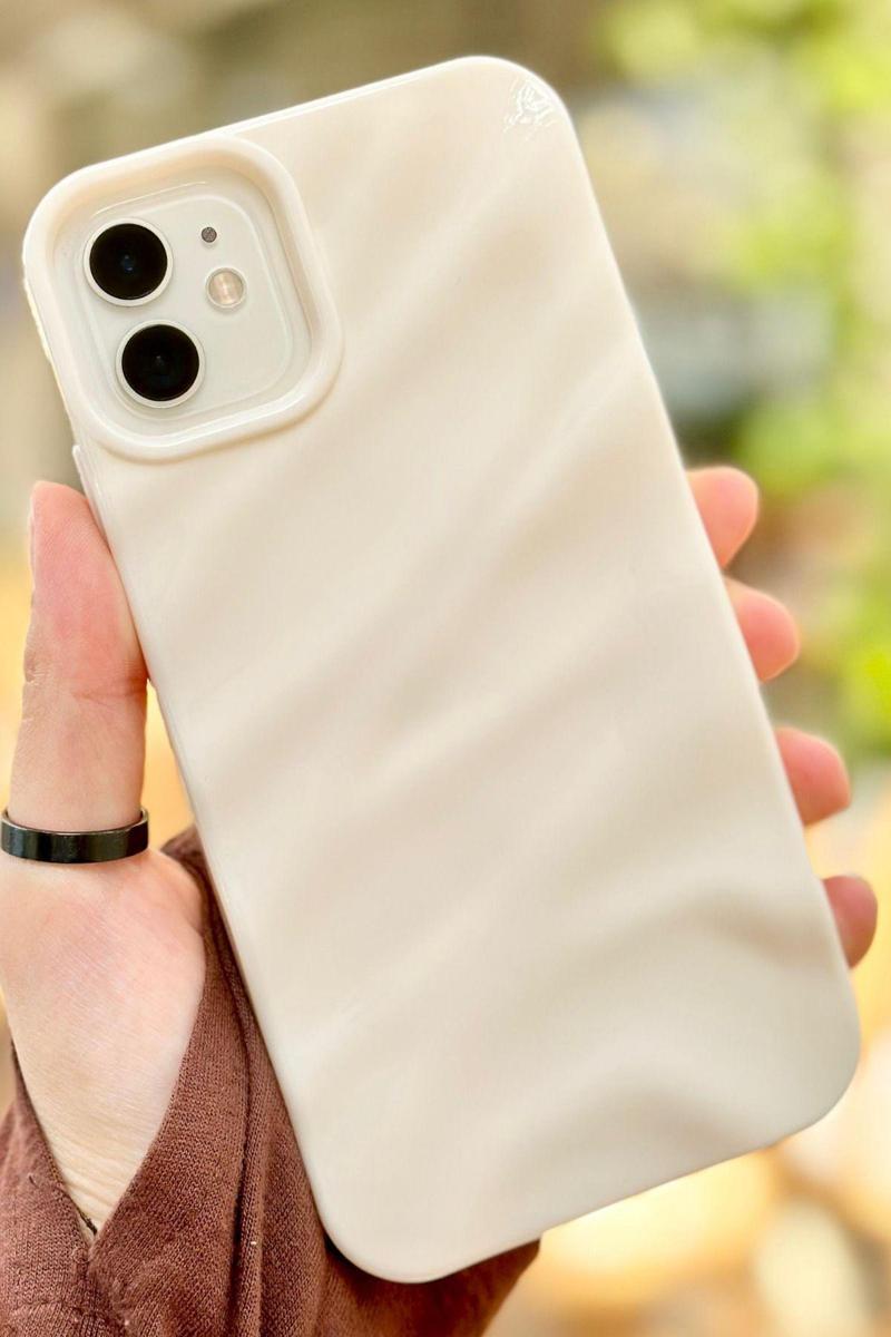 iPhone 11 Uyumlu Kamera Çıkıntılı Lüks 3 Boyutlu Su Dalgalanma Desenli Parlak Silikon Wavy Kılıf