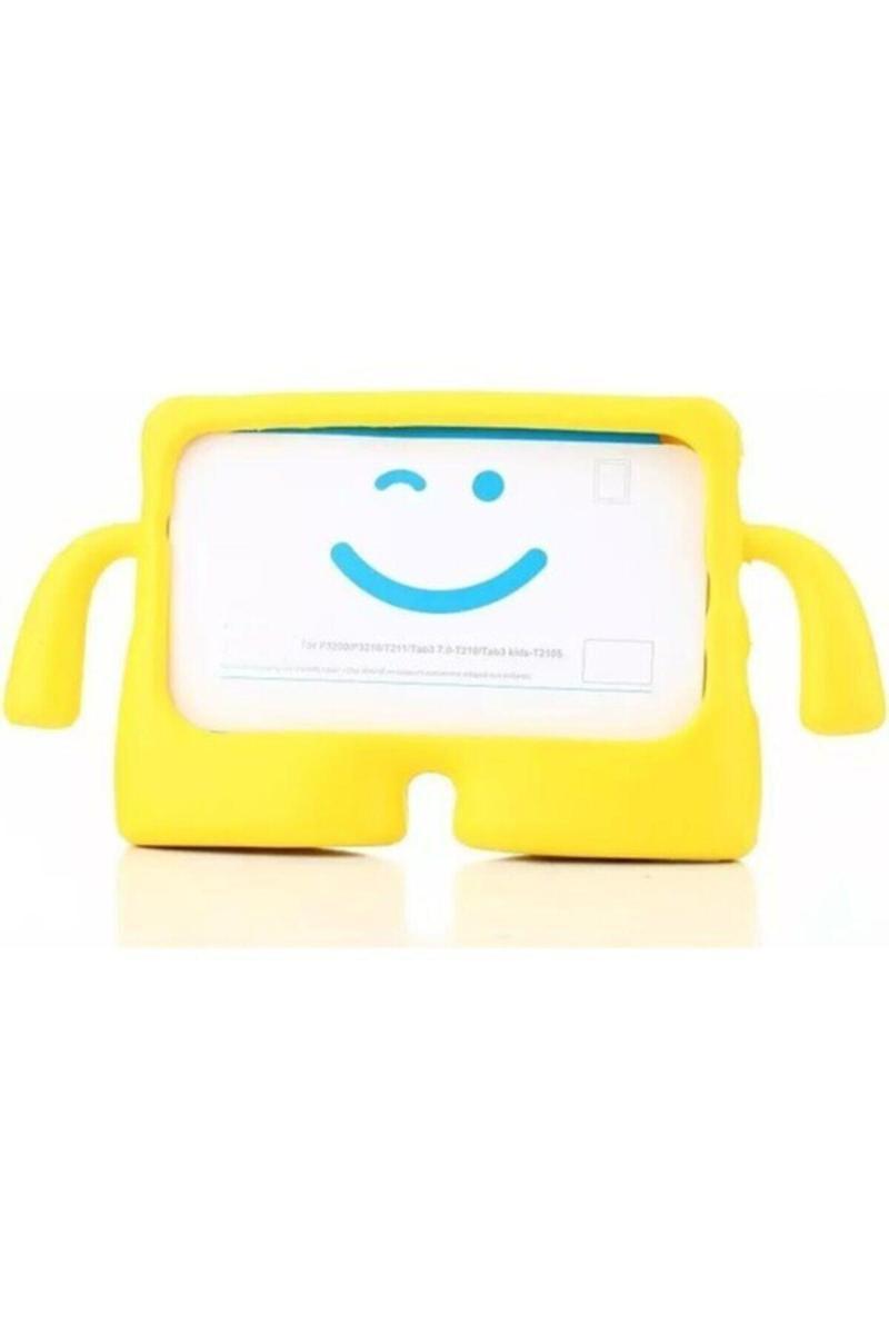 KZY İletişim Apple iPad 4 Renkli Tutacaklı Stantlı Silikon Çocuk Tablet Kılıfı - Sarı