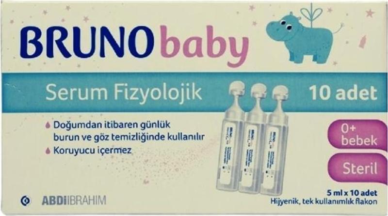 Bruno Baby Serum Fizyolojik 5 Ml X 10 Adet Tek Kullanımlık Flakon