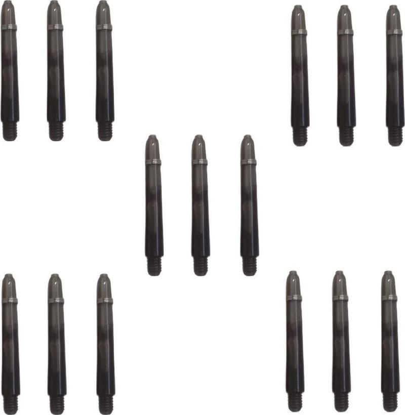 5 Set (15 Adet) 41Mm, Siyah Polikarbon(Pc) Siyah Şeffaf Dart Shaft-Şaft.