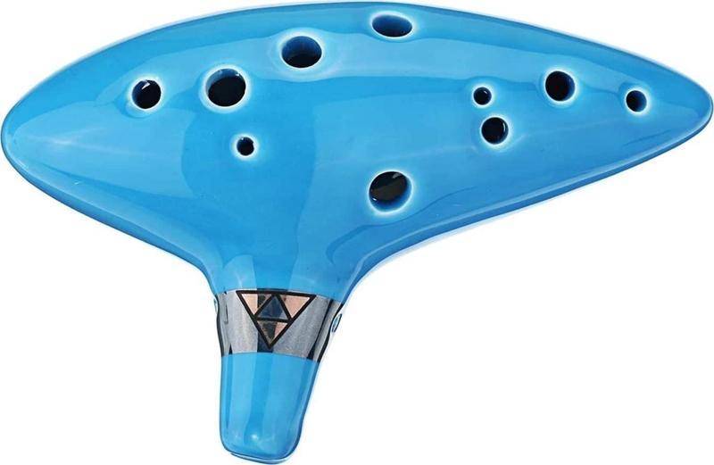 Ocarina 12 Delik Ocarina Seramik Alto C Ocarina Flüt Mavi Ocarina Sualtı Müzik Nefesli Enstrüman Mavi