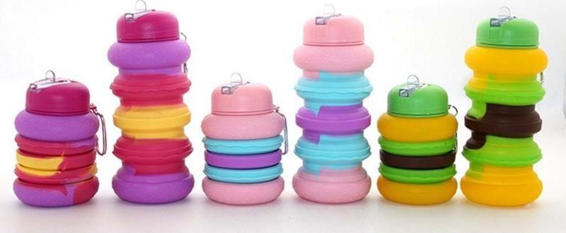 Katlanabilir Portatif Silikon Su Şişesi 500 Ml