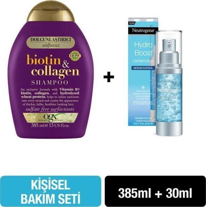 Dolgunlaştırıcı Biotin Kolajen Sülfatsız Şampuan 385 ml Neutrogena Hydro Boost Serum 30 ml