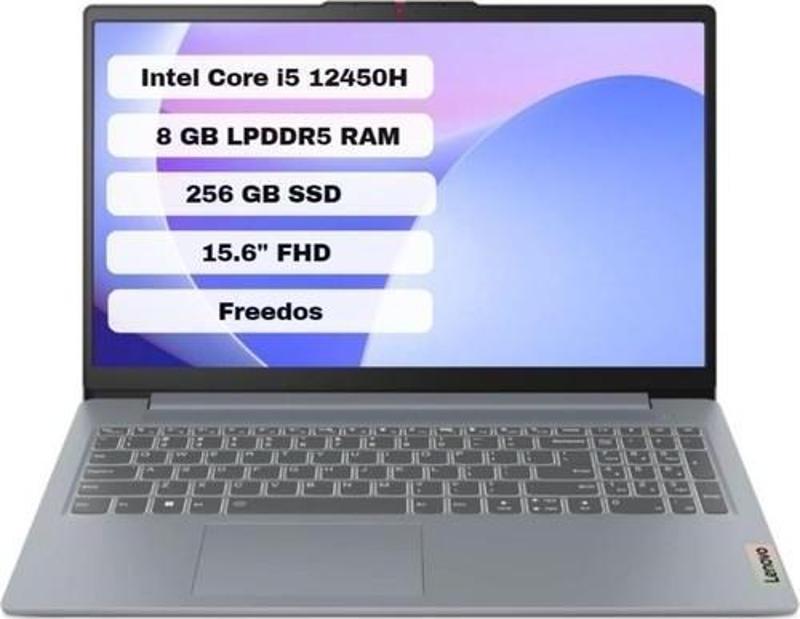 Ideapad Slim 3 15IAH8 Intel Core I5 12450H 8gb 256GB SSD Freedos 15.6" Fhd Taşınabilir Bilgisayar 83ER0084TR