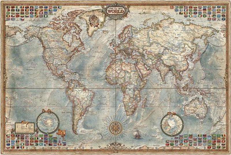 16005 Political Map Of The World  1500 Parça Puzzle