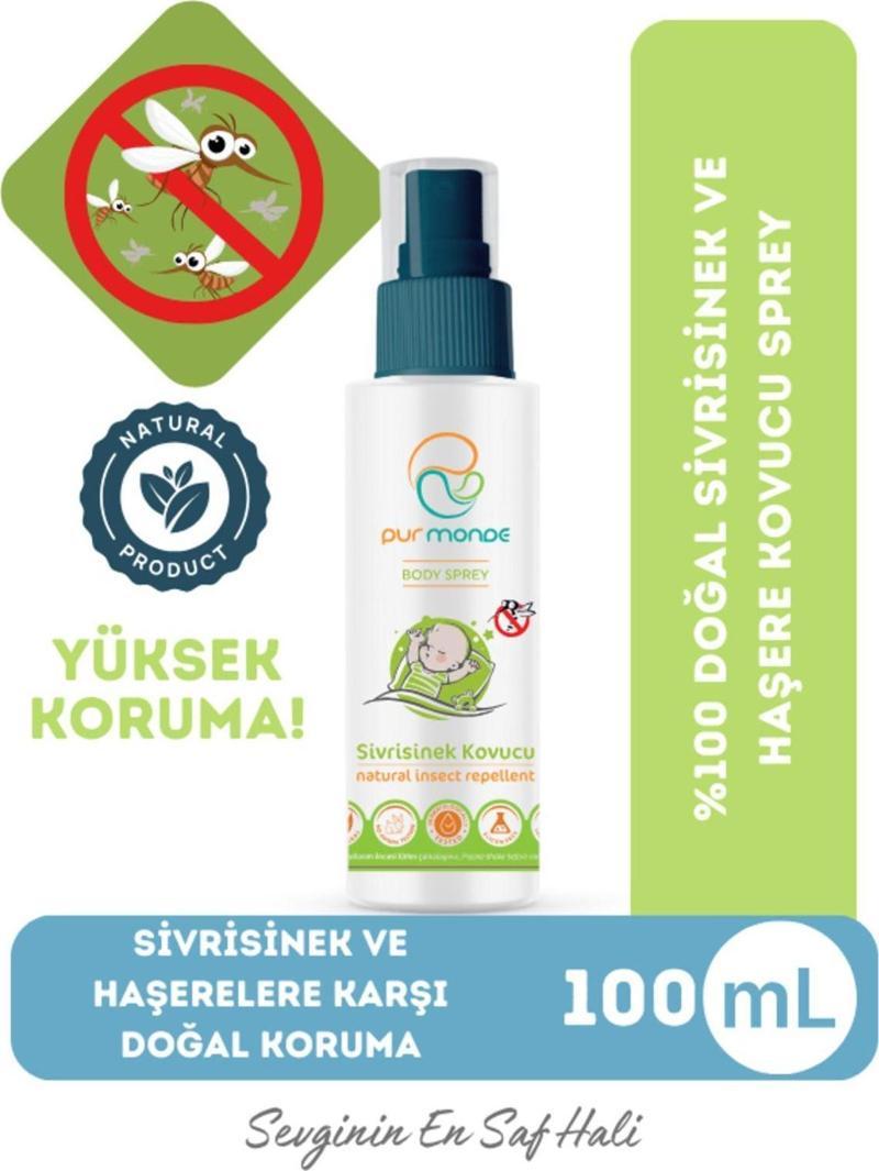 Doğal Sivrisinek Ve Haşere Kovucu Sprey, Bitkisel Formül ,Yeni Doğan Bebek Ve Çocuk İçin 100Ml