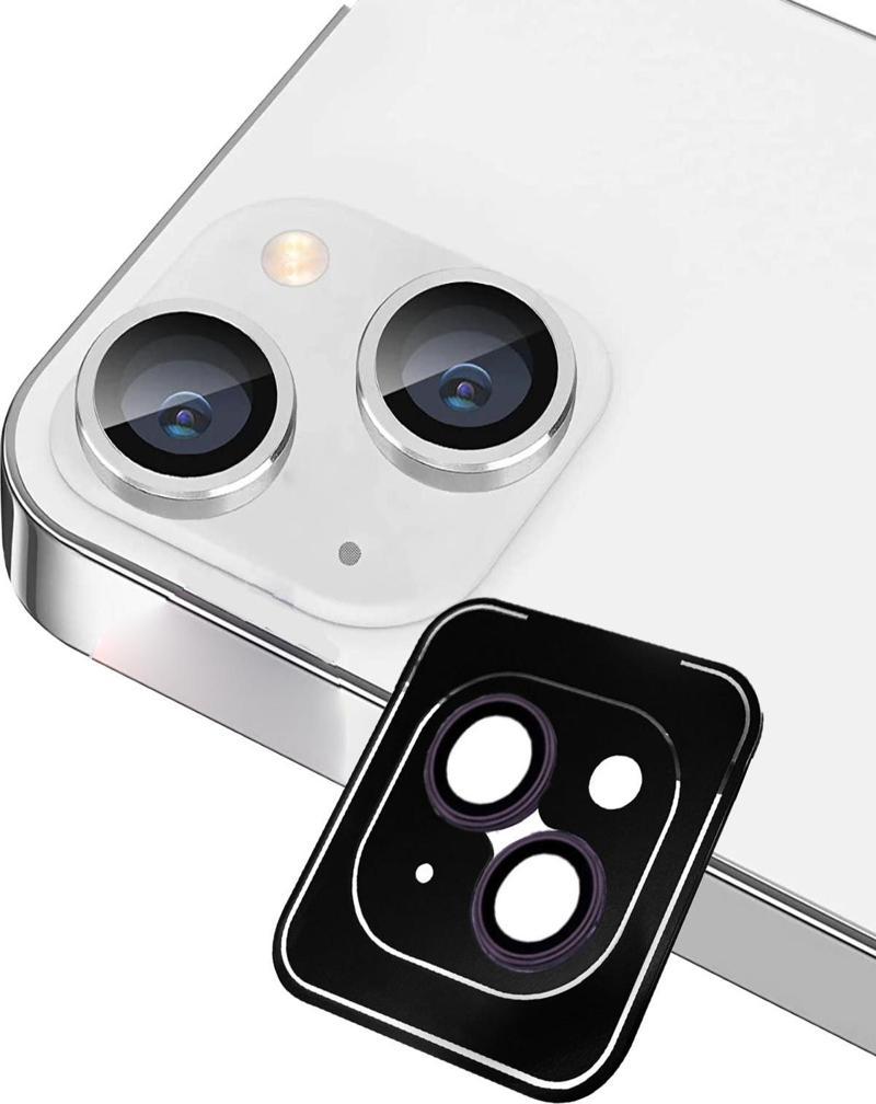 Apple iPhone 14 Plus Safir Temperli Cam Kamera Lens Koruyucu - Mor