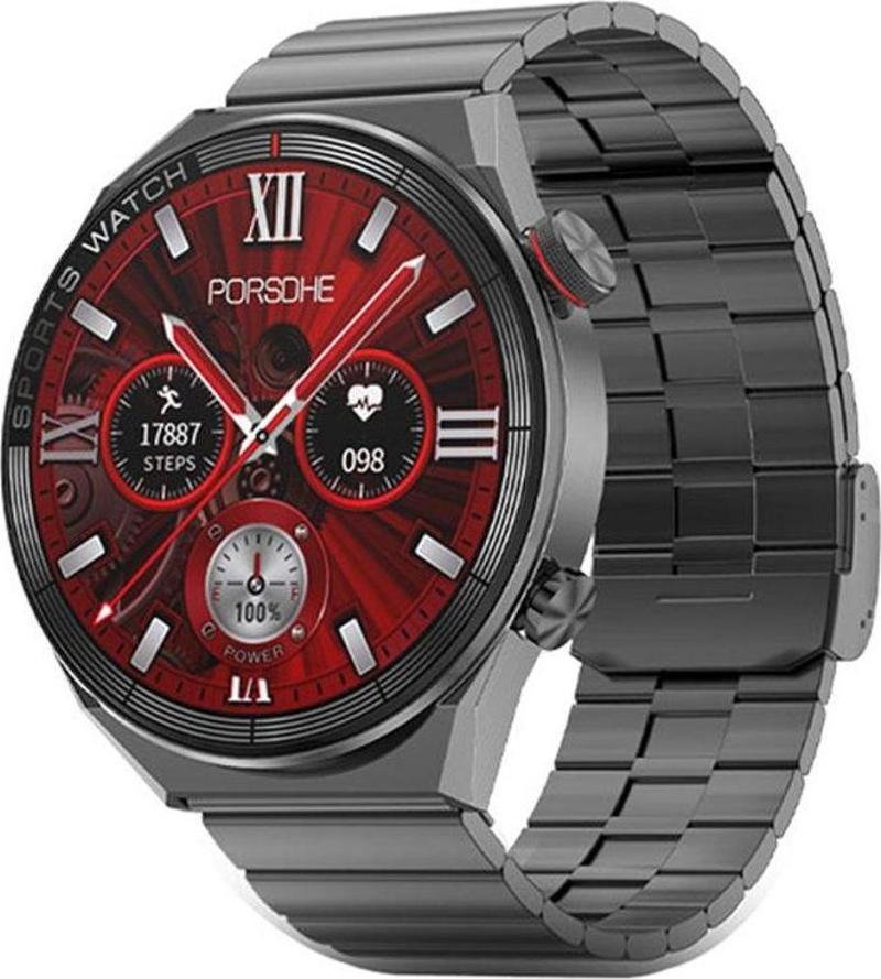 Huawei P30 Pro Uyumlu  Akıllı Saat Smart Watch Konuşma Özellikli Metal