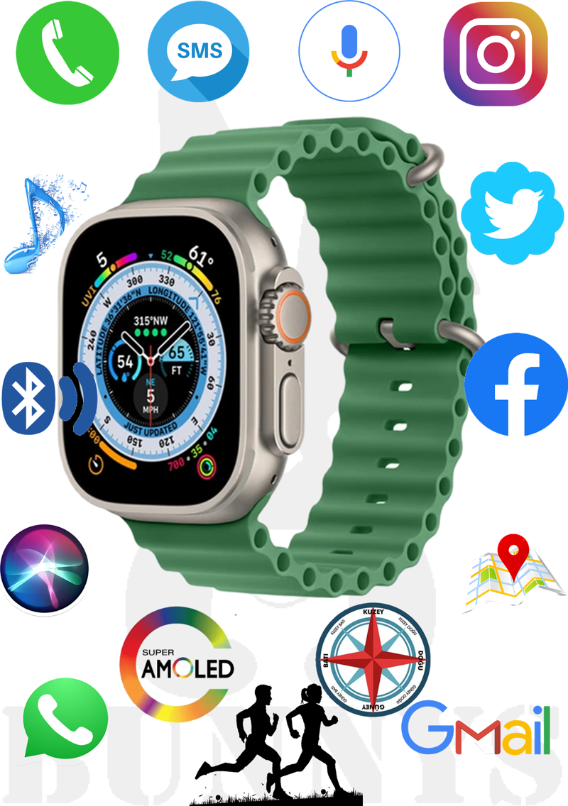 Huawei P30 Pro Uyumlu Akıllı Saat HK8 PRO MAX AMOLED EKRAN Watch 8 Ultra 49MM
