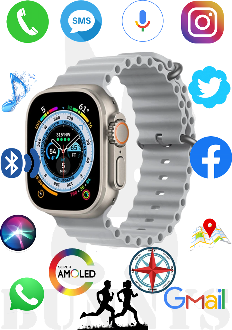 Huawei Uyumlu Akıllı Saat HK8 PRO MAX AMOLED EKRAN Watch 8 Ultra 49MM