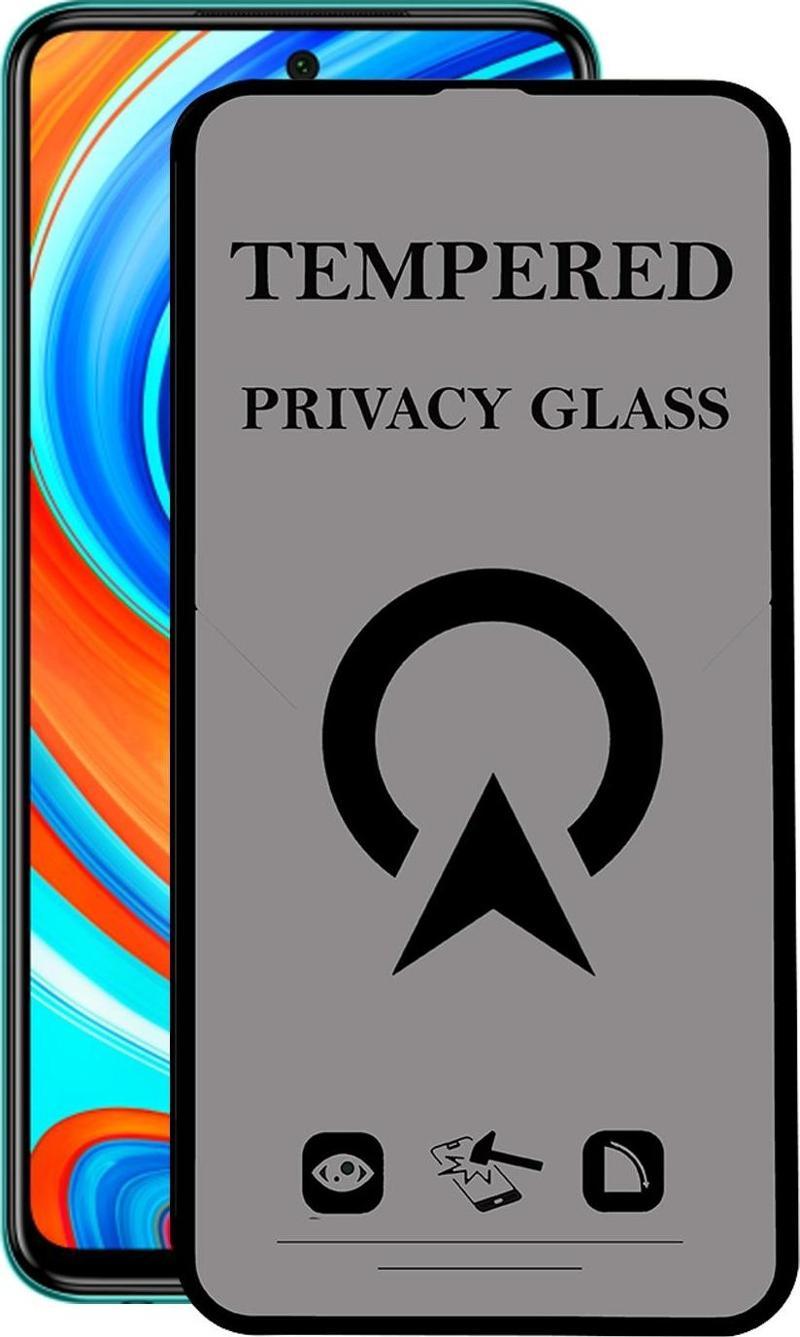 Xiaomi Redmi Note 9 Pro Tam Kaplayan Privacy Hayalet Temperli Ekran Koruycu Cam