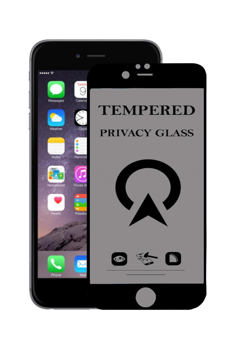 KZY İletişim Apple iPhone 6 Plus Tam Kaplayan Privacy Hayalet Temperli Ekran Koruycu Cam Siyah