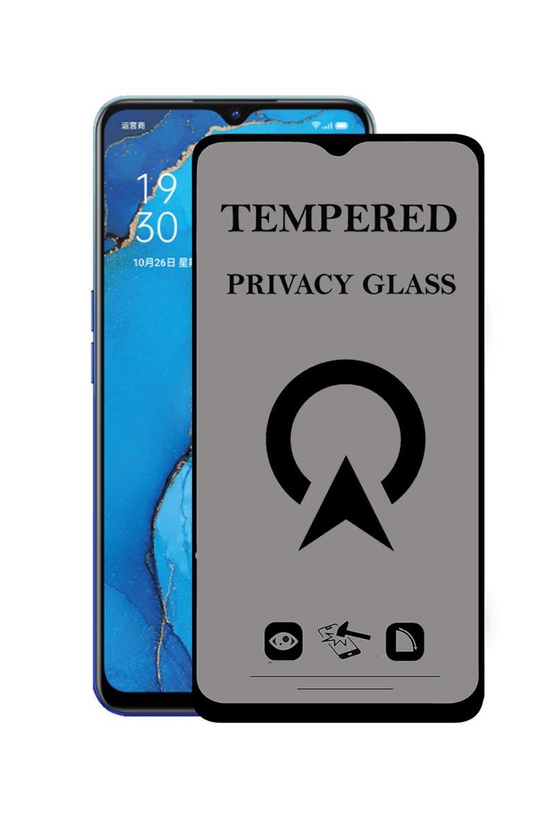KZY İletişim Oppo Reno 3 Tam Kaplayan Privacy Hayalet Temperli Ekran Koruycu Cam