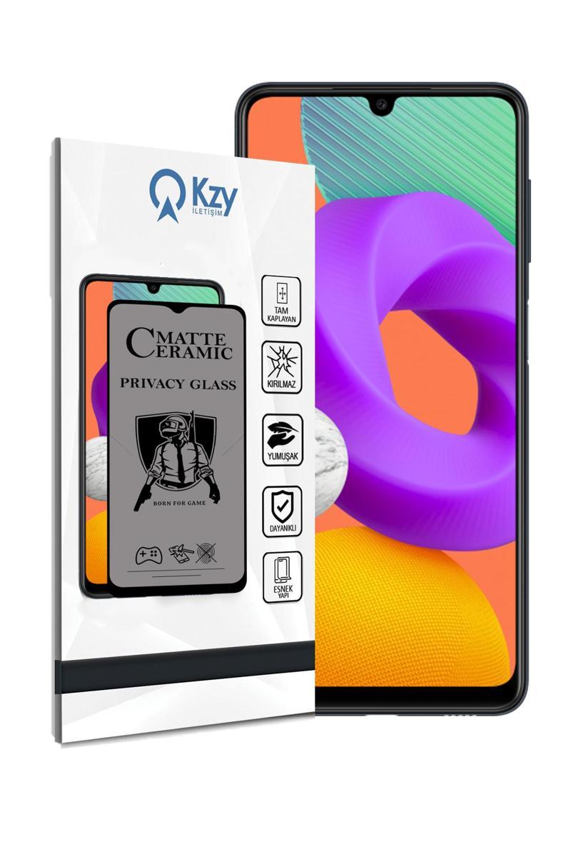 KZY İletişim Samsung Galaxy M22 Tam Kaplayan Mat Seramik Nano Esnek Hayalet Ekran Koruyucu
