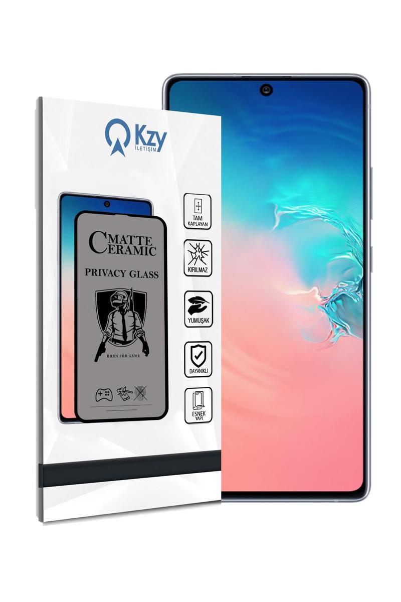 KZY İletişim Samsung Galaxy A91 Tam Kaplayan Mat Seramik Nano Esnek Hayalet Ekran Koruyucu