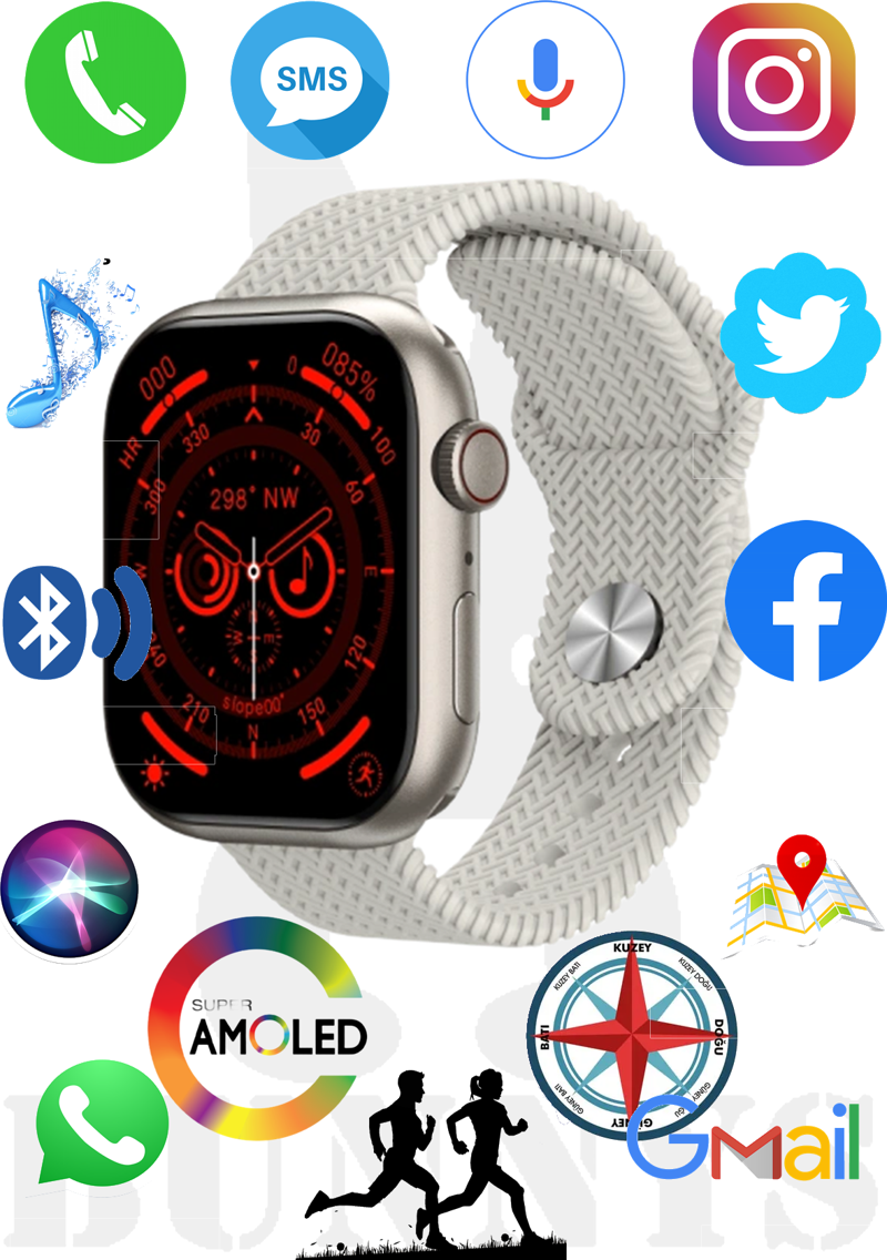 Redmi 10 Uyumlu Akıllı Saat Konuşma Özellikli Watch HK9 PRO 45MM AMOLED EKRAN