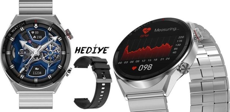 Redmi 8 Uyumlu Smart Watch Akıllı Saat Konuşma Özellikli Metal 