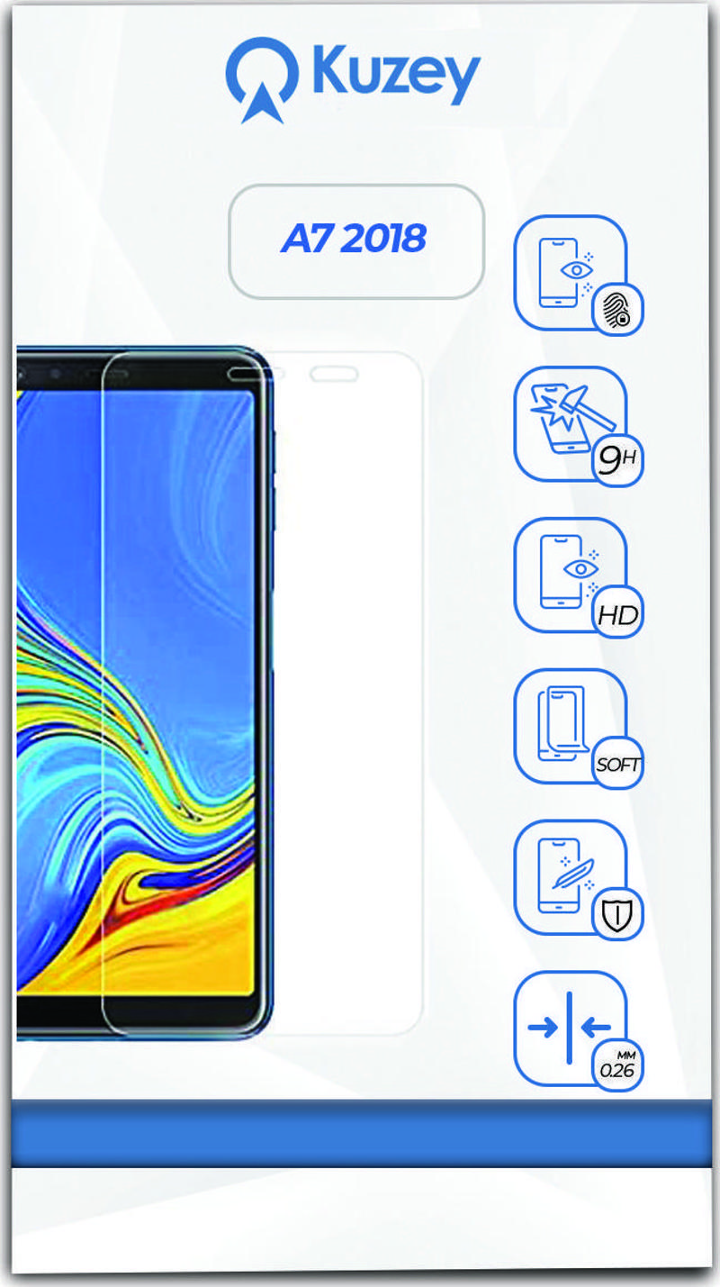 Samsung A7 2018 Temperli Ekran Koruyucu Kırılmaz Cam