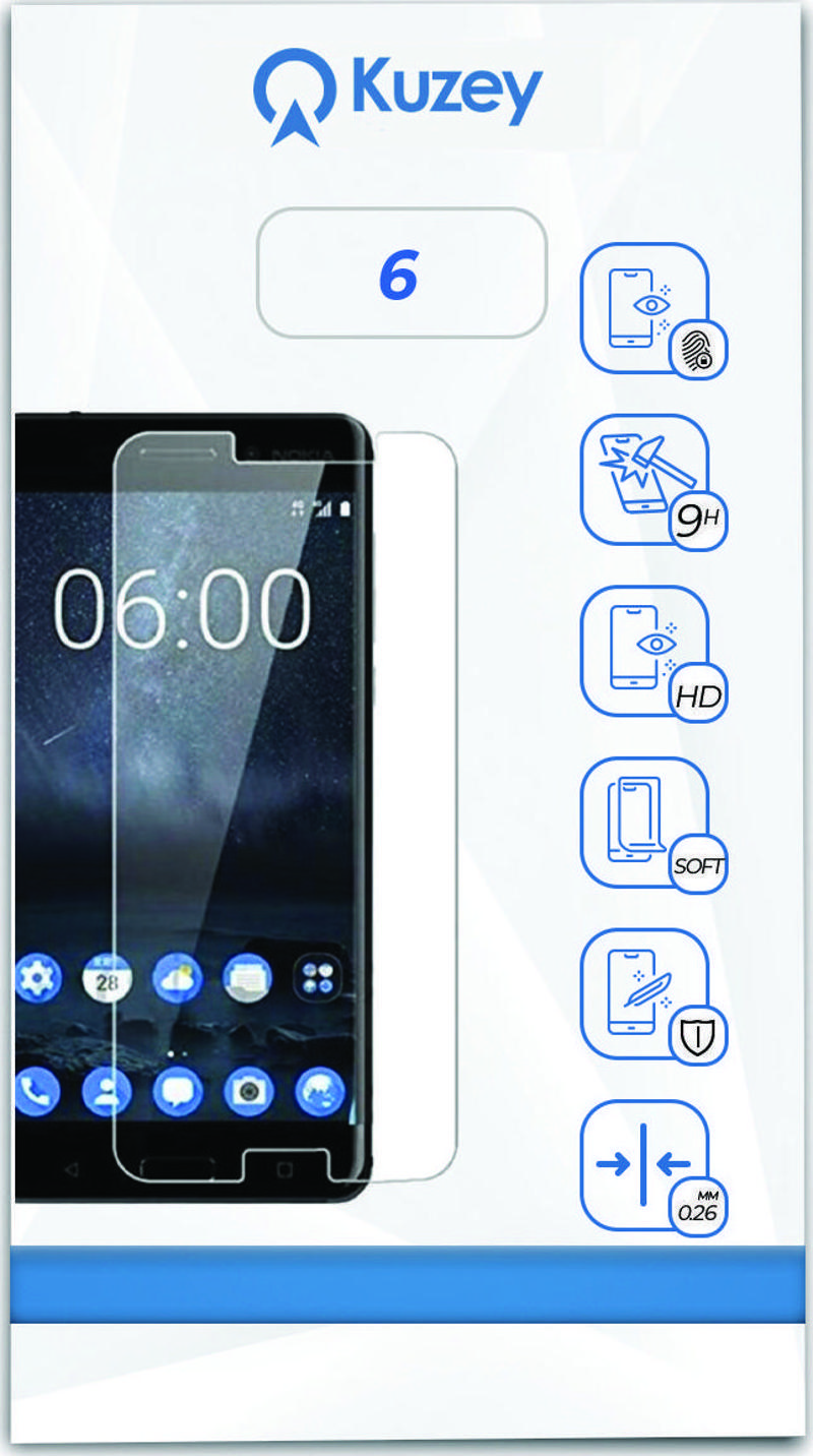 Nokia 6 Temperli Ekran Koruyucu Kırılmaz Cam