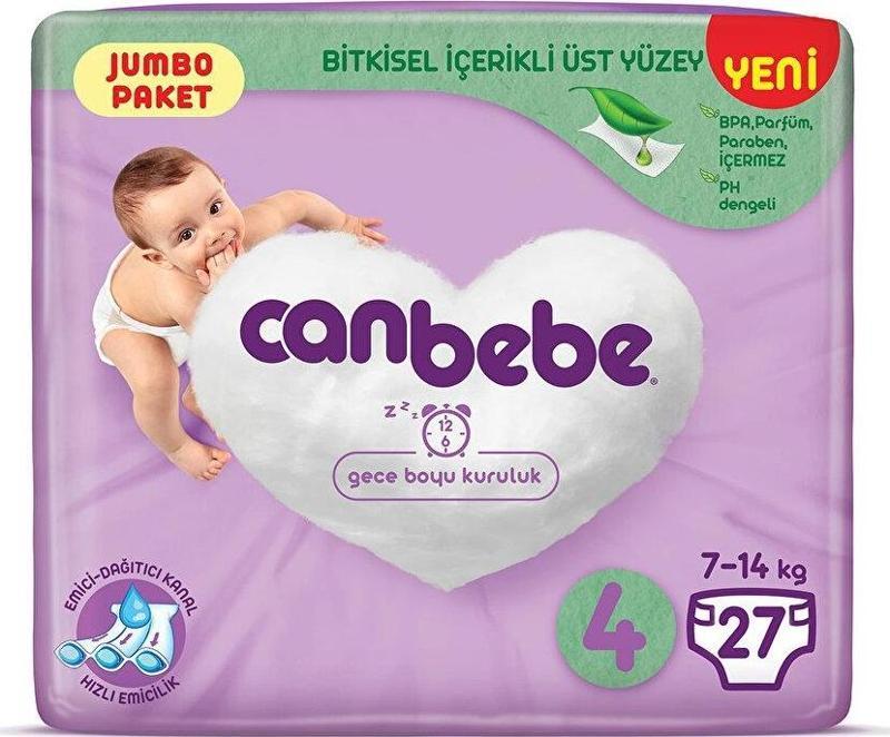 Maxi 4 Beden Jumbo Paket Bebek Bezi 27 Adet