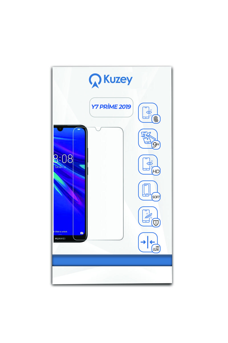 KZY İletişim KZY İletişim Huawei Y7 2019 Temperli Ekran Koruyucu Kırılmaz Cam