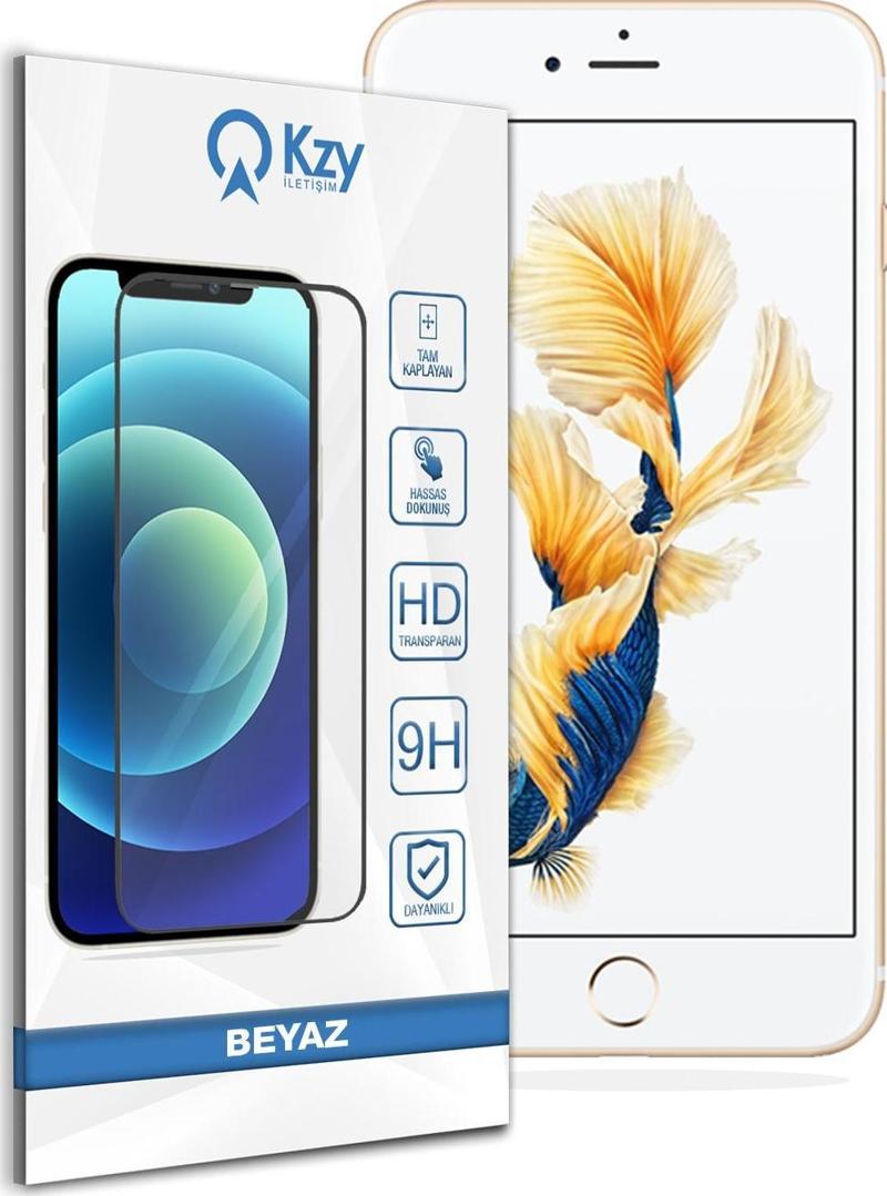 Apple iPhone 6s Plus Tam Kaplayan Temperli Ekran Koruyucu Cam - Beyaz