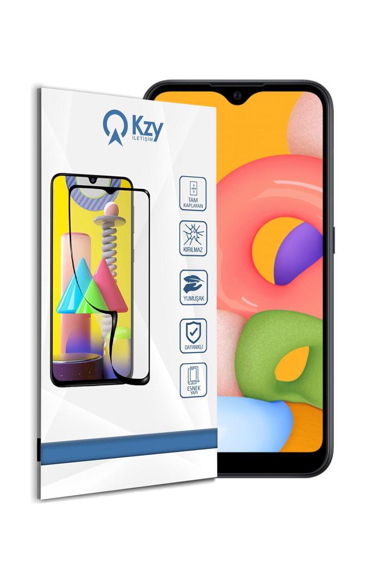 KZY İletişim Samsung Galaxy M01 Tam Kaplayan Fibernano Ekran Koruyucu Esnek Cam
