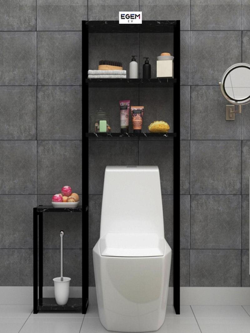 Klozet Üstü Düzenleyici Raf 3 Raflı Banyo Düzenleyici Havluluk Banyo Organizer Wc Arkası