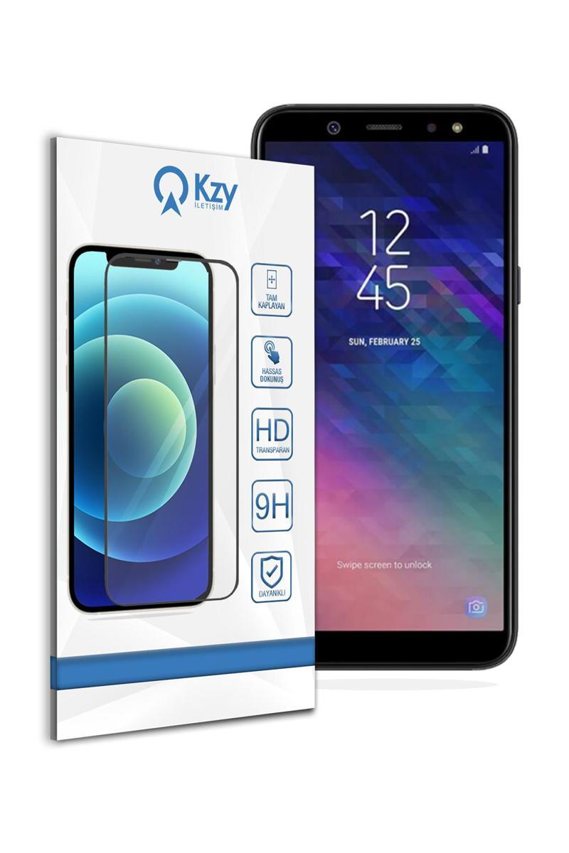 KZY İletişim Samsung Galaxy A6 2018 Tam Kaplayan Temperli Ekran Koruyucu Cam