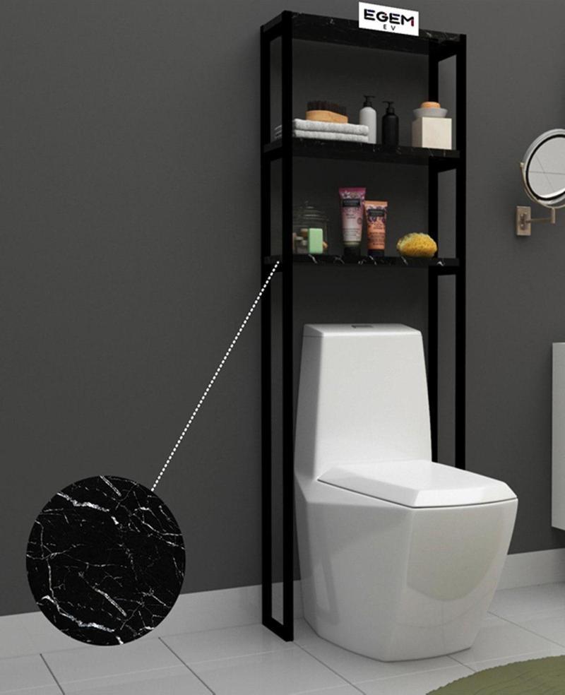 Wc Klozet Ustu 3 Raflı Metal Banyo Dolabı Rafı Makine Ustu Dolap Raf 3 Lü Havluluk Organize