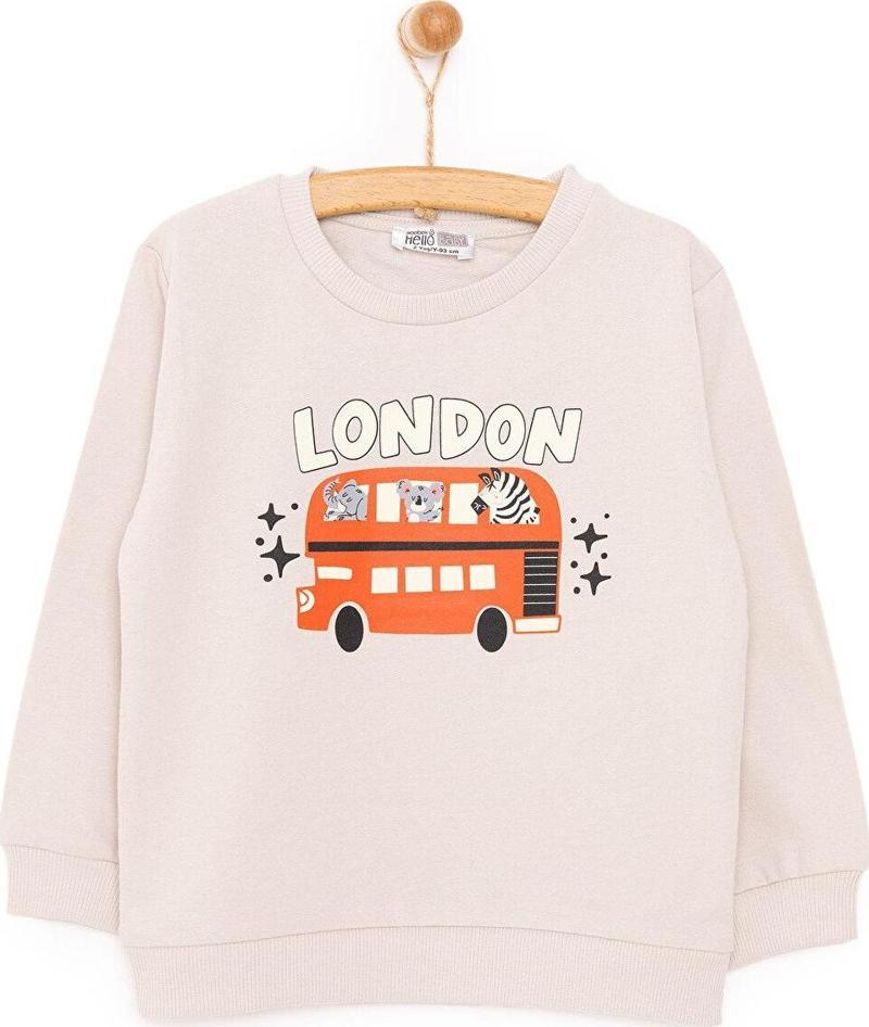 HelloBaby Basic Az Şardonlu London Temalı Sweatshirt Erkek Bebek