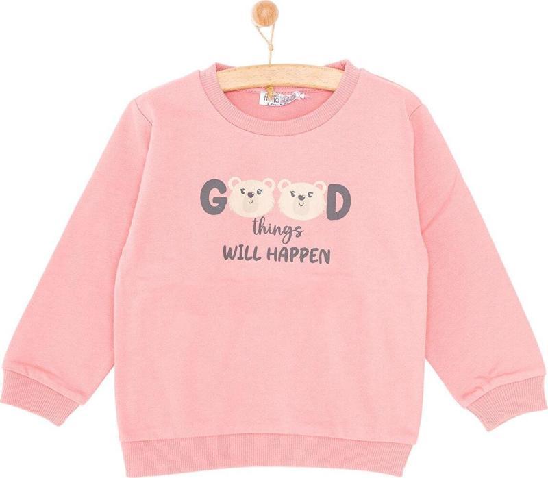 HelloBaby Basic Az Şardonlu Ayıcık Desenli Sweatshirt Kız Bebek