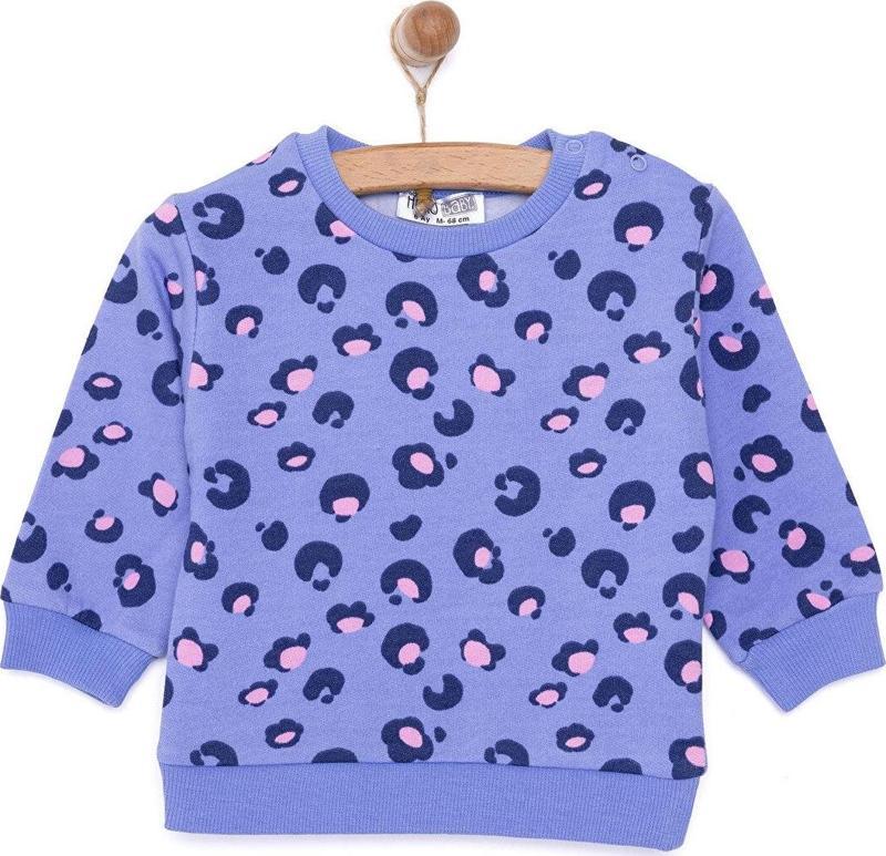 HelloBaby Basic Az Şardonlu Leopar Desenli Sweatshirt Kız Bebek