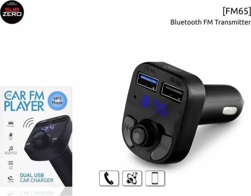 Bluetooth/Usb Uyumlu Fm Transmitter Fm65 Siyah