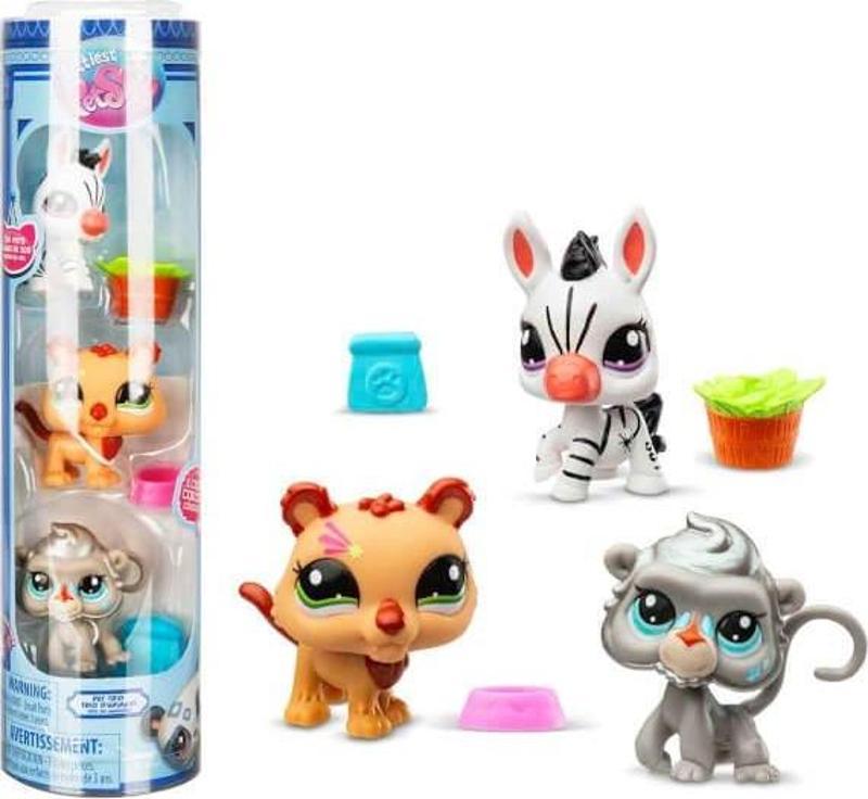 Littlest Pet Shop Minişler 3’lü Figür Seti S2 05974 Zebra - Aslan - Maymun