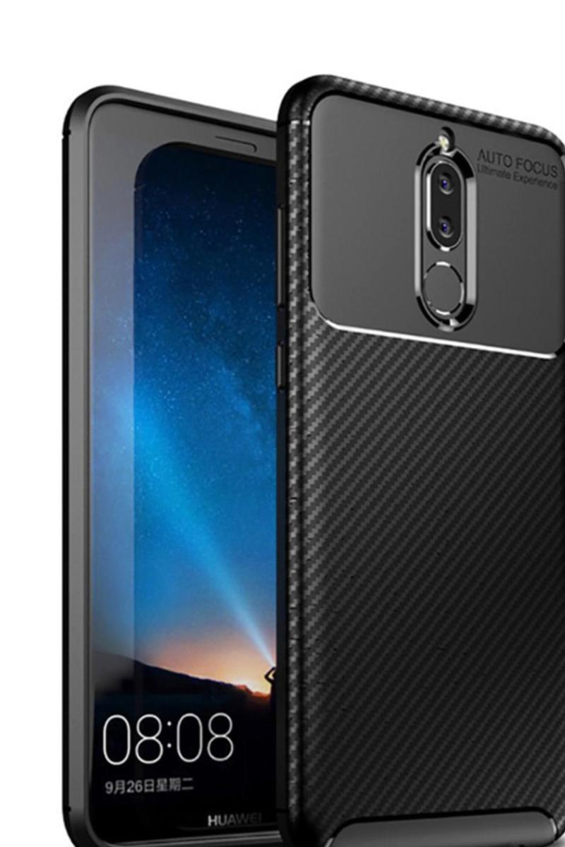 KZY İletişim Huawei Mate 10 Lite Karbon Tasarımlı Kapak - Siyah