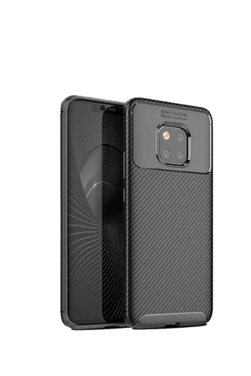 KZY İletişim Huawei Mate 20 Pro Karbon Tasarımlı Kapak - Siyah