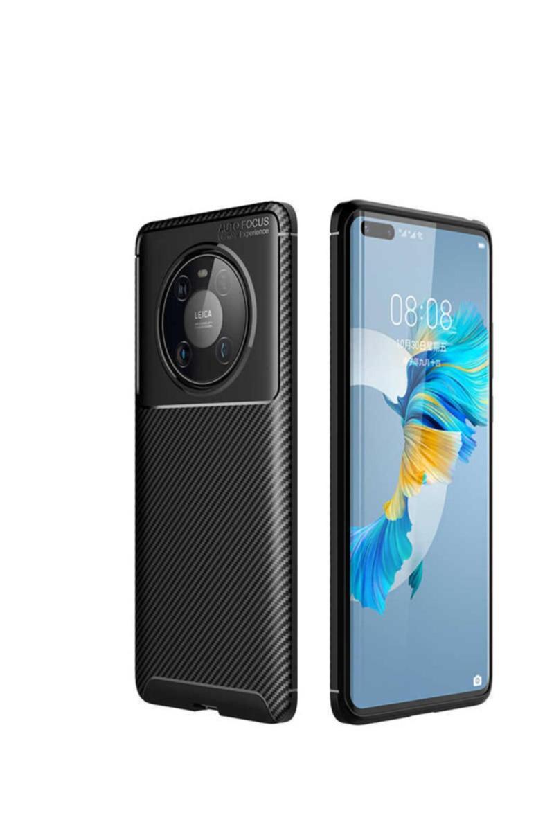 KZY İletişim Huawei Mate 40 Pro Karbon Tasarımlı Kapak - Siyah