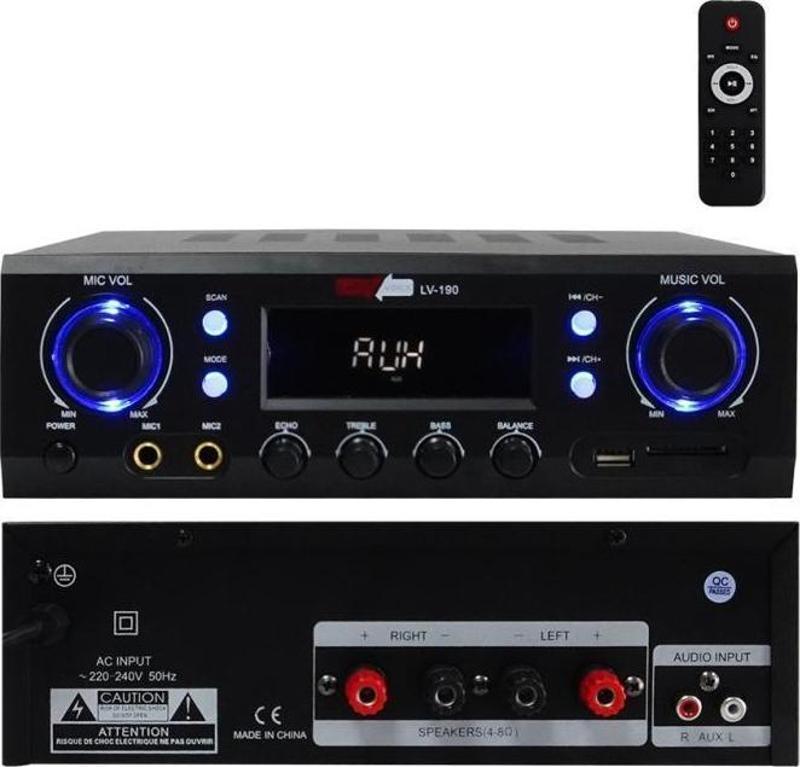 Lv-190 Stereo Mikser Anfi 2x200 Watt Usb Mp3 240V