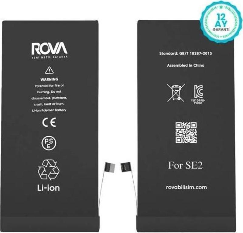  Rova İphone SE 2020 Batarya Pil Güçlendirilmiş 2210mAh 1 Yıl Garantili