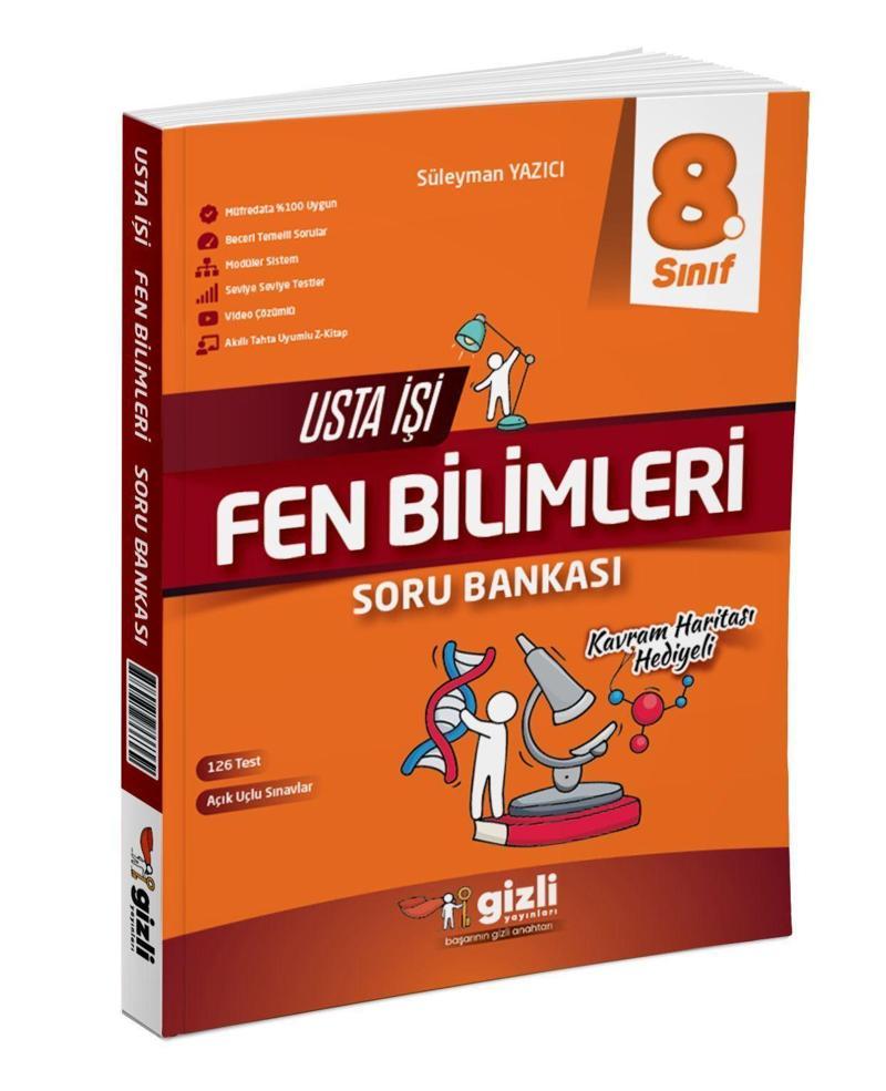 Gizli Yayınları 8. Sınıf Fen Bilimleri Usta Işi Soru Bankası + Kavram Haritası 2024 - 2025